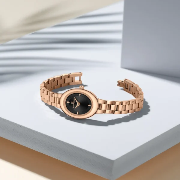 NAVIFORCE 5081 Ch Women Watch - Rose Black | Rovelle