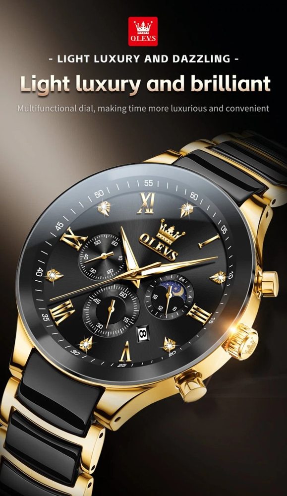 Olevs 7004 CH For Man - Gold Black | Rovelle