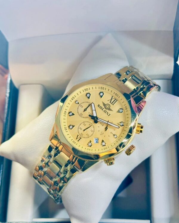 Soloni 3002 For Men - Gold With Premium Box | Rovelle