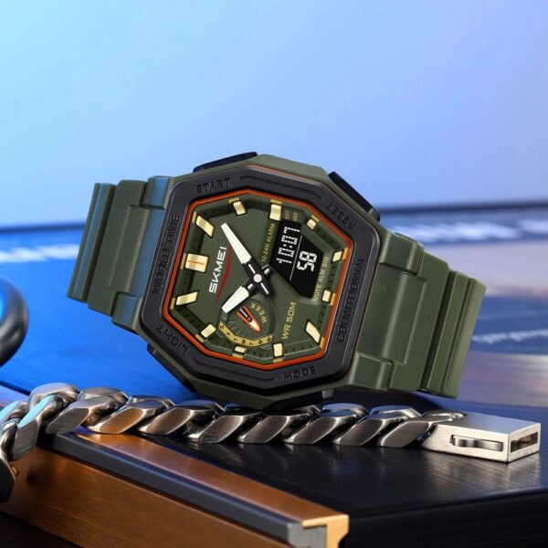 Skmei 2438 For Men - Green Orange | Rovelle