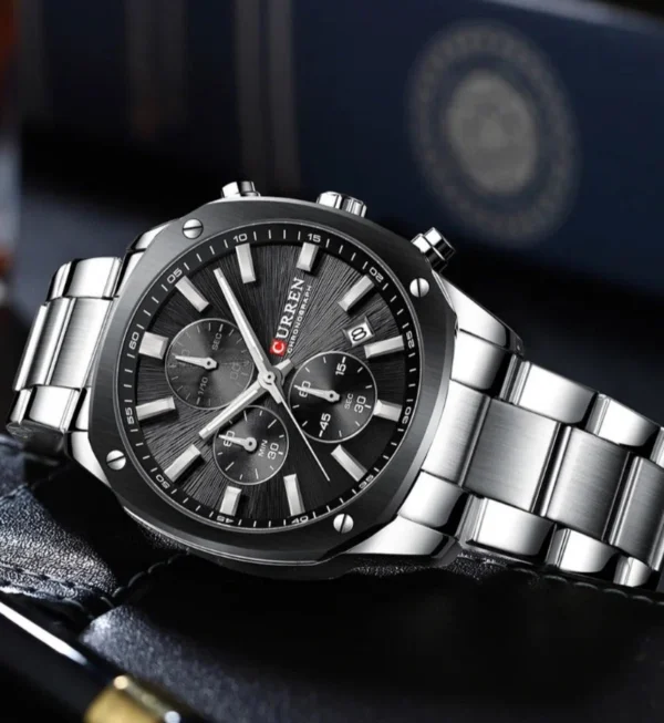 Curren 8490 - Silver Black | Rovelle