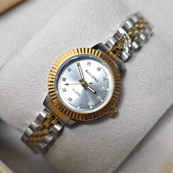 Soloni 1039 For Women - Silver Gold White With Premium Box | Rovelle