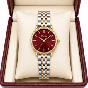 Oliya 2011 Ladies Watch - Silver Gold Red | Rovelle