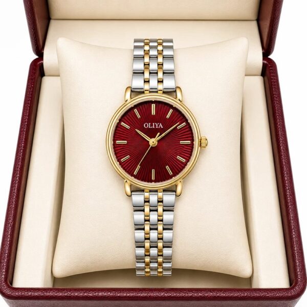 Oliya 2011 Ladies Watch - Silver Gold Red Oliya 2011 Ladies Watch - Silver Gold Red | Rovelle
