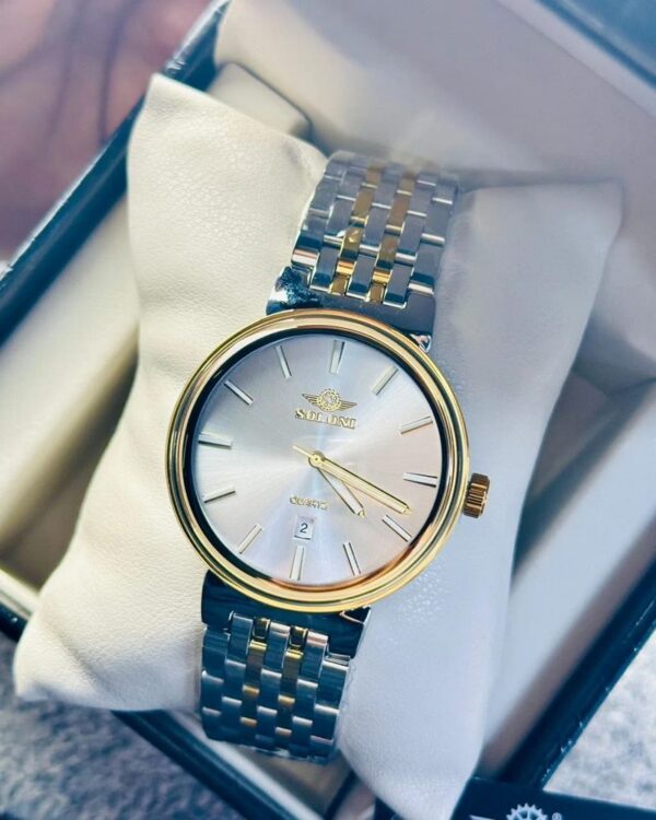 Soloni 1031 For Men - Silver Gold White With Premium Box | Rovelle