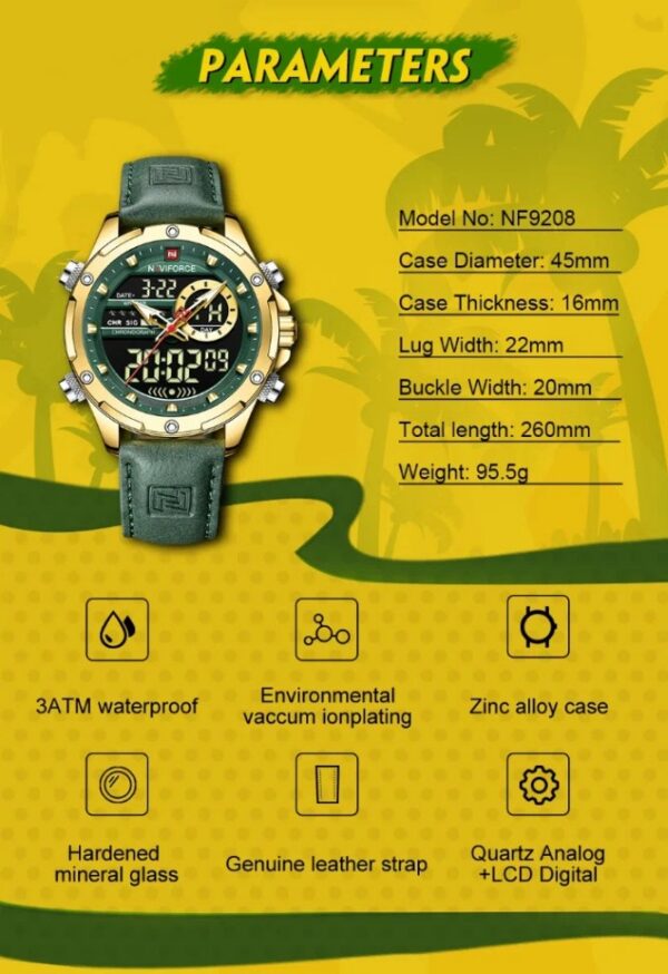 Naviforce 9208 L - Golden Green | Rovelle