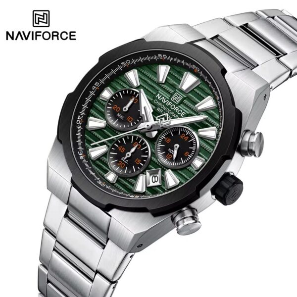Naviforce 8081 - Silver Green | Rovelle