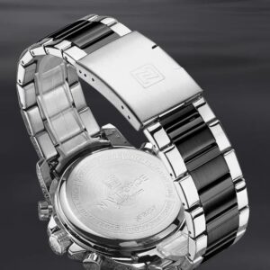 Naviforce 9257 For Men - Silver Black | Rovelle