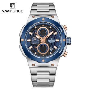 Naviforce 8072 For Men - Silver Rose Blue | Rovelle