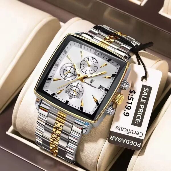 Poedagar 866 Men's Watch - Gold White | Rovelle