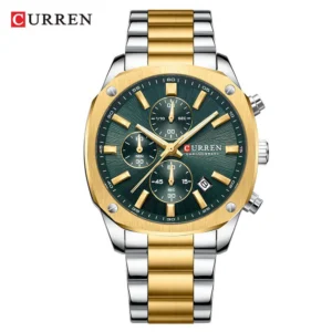 Curren 8490 - Silver Gold Green | Rovelle