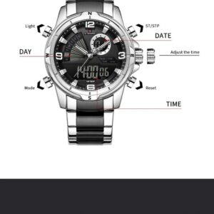 Naviforce 9257 For Men - Silver Black | Rovelle