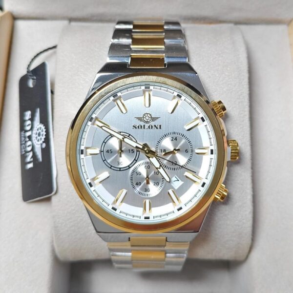 Soloni 3006 For Men - Silver Gold White With Premium Box Soloni 3006 For Men - Silver Gold White With Premium Box | Rovelle