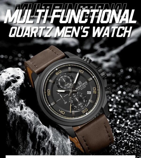 Naviforce 8075 For Men - Dark Brown Black | Rovelle