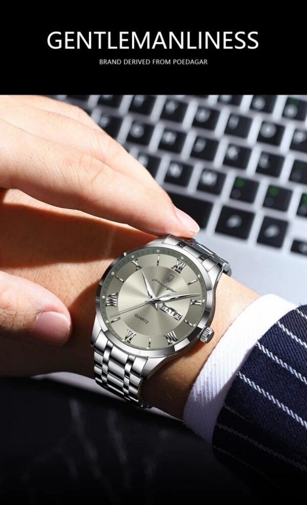 Poedagar 978 CH For Men - Silver Gray | Rovelle