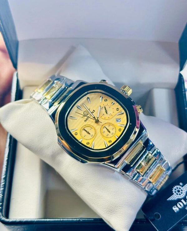Soloni 3009 For Men - Silver Gold With Premium Box | Rovelle