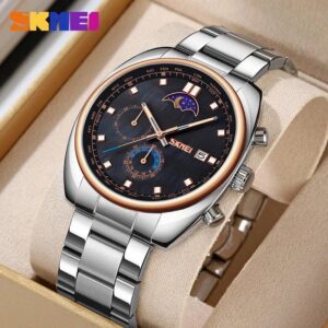 SKMEI 9325 For Men - Silver Rose Black | Rovelle