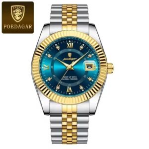 Poedagar 910 CH For Men - Silver Gold Blue | Rovelle