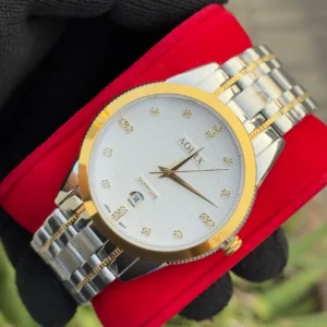 Aolix 9140 Men's Watch - Silver Gold White | Rovelle