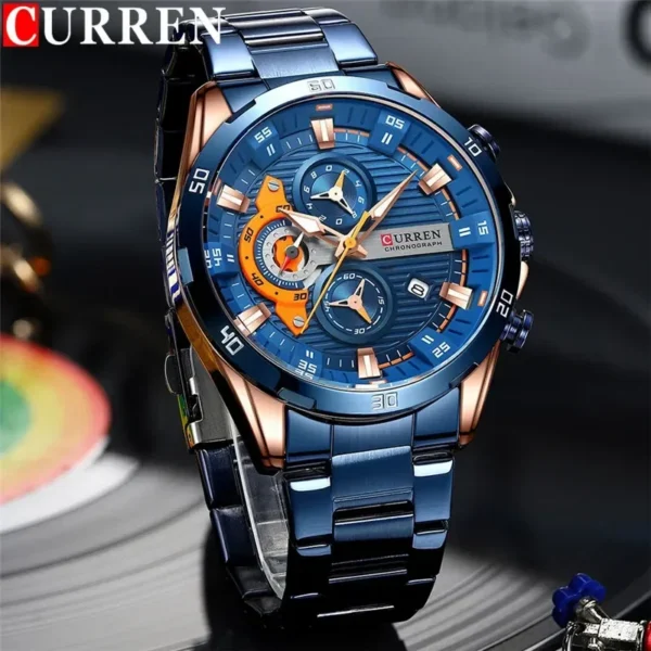 Curren 8402 - Rose Gold Blue | Rovelle