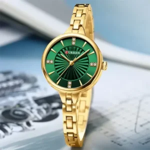 Curren 9097 CH For Women - Gold Green | Rovelle